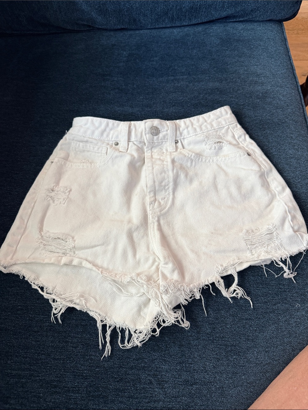 wild fable White Frayed Distressed Denim Shorts